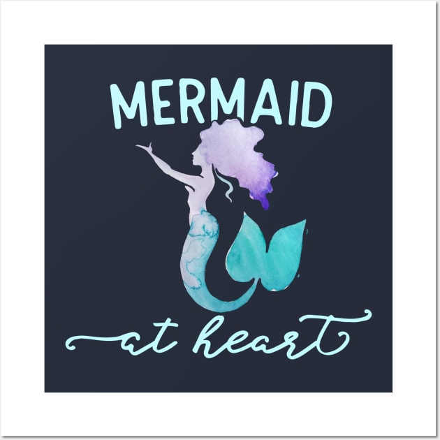 Mermaid at Heart Wall Art by bubbsnugg